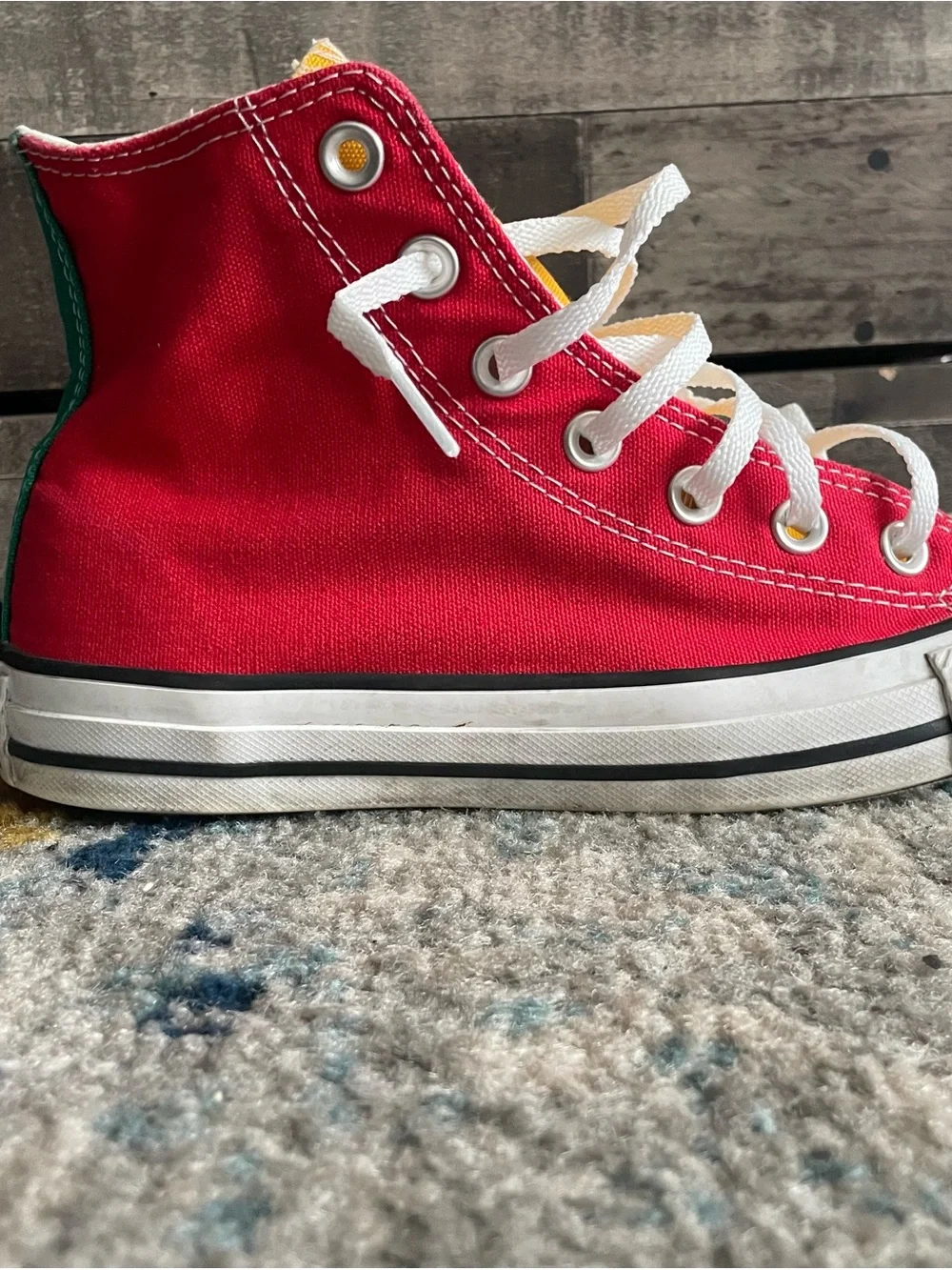 Converse  Colorblock High Top Sneakers - Yellow, Blue & Pink